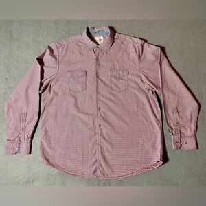 Tommy Bahama Jeans Men’s XL Red Plaid Button-Up Shirt Island Modern Fit Cotton